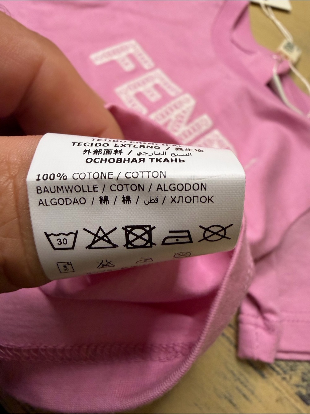 Fendi Pink Logo Short Sleeve Kids Tee - Picture 4 of 5